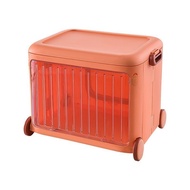 Children's Toy Box Foldable Household Storage Box Movable Book Snack Organizing Transparent Trolley Storage Box