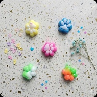 Squishy Cat Paw Transparent - Transparent Color, Cat Paw Design, 4x4 cm Squishy Toy Stress Toy
