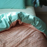 Made in korea Pink green Cotton bedding set, S D Q K size duvet cover set 被套組