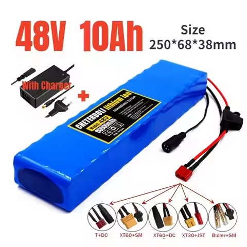 48V 13S2P 18650 Powerful Battery Pack, 10Ah Large Capacity Lithium Battery, Rechargeable Li-ion Batt