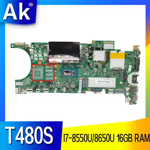 For LENOVO Thinkpad T480S Laptop Motherboard NM-B471 With RAM 02HL838 01LV606 i5-8250U i5-8350U i7-8