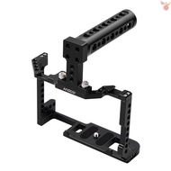 Andoer Camera Cage + Top Handle Kit Aluminum Alloy with Dual Cold Shoe Mount 1/4 Inch Screw Compatible with Canon EOS 90D/80D/70D DSLR Camera Came-507