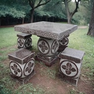 Pure Natural Granite & Marble Outdoor Stone Bench, Durable Weatherproof Rustproof for Garden Patio C