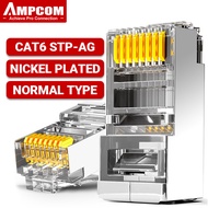 AMPCOM Shielded RJ45 CAT6 Shielded RJ45 Modular Plug Connector 8P8C Crimp End Ethernet Cable Etherne