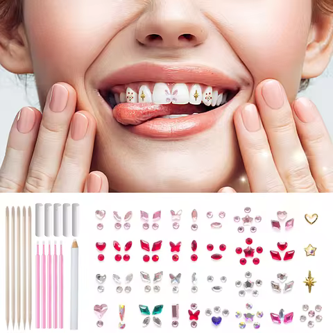 Professional Tooth Gem Kit DIY Crystals Jewelry Kit Teeth Gems Kit Fashionable Tooth Gems Kit for Te