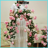 WITTE Hanging Flowers Rattan, 8 Colors 1.7m 21 Heads Artificial Rose Vine,  Plastic Silk Fake Plants