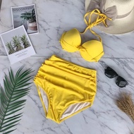 HOÀN TIỀN 15% - Đồ Bơi Nữ 2 Mảnh Xoắn Ngực Nhiều Màu Set Bikini Quần Cạp Cao Nhún Che Bụng [Ảnh Chụp