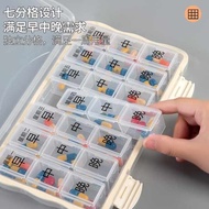 pill box medicine pill box Elderly Forget-Medicine Box Medicine Packing Box Seven Days a Week Portab