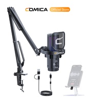 COMICA EJoy Uni PRO ไมโครโฟน USB ไร้สายพร้อมเครื่องรับ USB-C RGB ไมโครโฟนลดเสียงรบกวนปุ่มเดียวสำหรับ