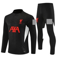 Player Version 2025/26 Man Sweatshirt Long Sleeves Tracksuits Black Sportswear + Long Pants Liverpoo