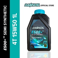 DashOil Ester+ E500+ 4T 15w50 1L Semi Synthetic SN Motorcycle Engine Oil Minyak Hitam Pelincir Motos