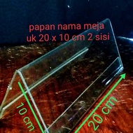 papan nama meja akrilik uk 10 x 20 cm 2 sisi