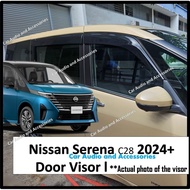 Nissan Serena Visor | Serena C28 ePower | latest 2024 | **Door Visor ** Full Black , No Wording , Th