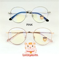 Frame Kacamata Pria Wanita Bulat Titanium CEO - Pink