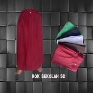 Seragam Sekolah SD Rok Merah Pramuka Hijau Putih Hitam Panjang Model Rempel Rok Sekolah SD Perempuan