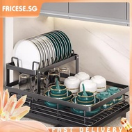 [fricese.sg] Dish Drying Rack with Drainboard Dish Drainer Sink Organizer Dish Racks