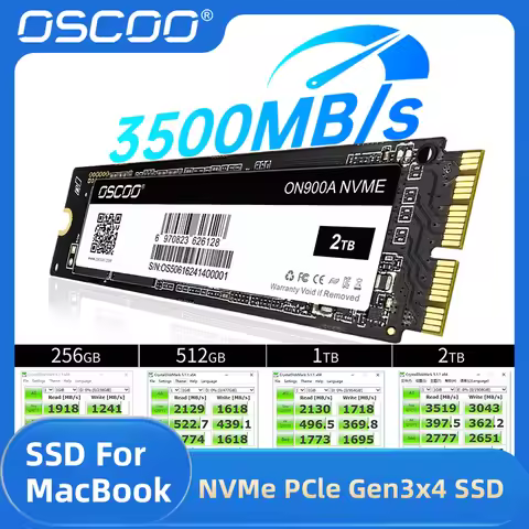 OSCOO Hard Disk Apple Macbook SSD For 2013 2015 2017 Macbook Air A1465 A1466 A1398 A1419 A1418 NVMe 