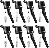Micro Set of 8 Curved Boot Ignition Coil Pack DG508+8 Iridium Spark Plugs SP493 Compatible with Ford
