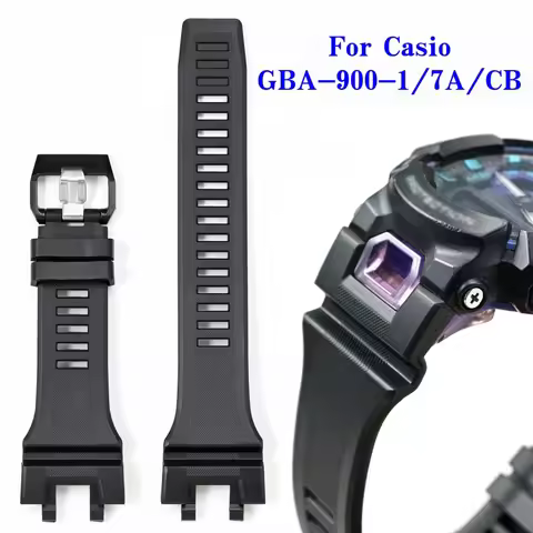 Watch Strap for Casio G-SHOCK GBA-900 TPU Resin Watch Band Black Special Interface Replacement Wrist