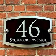 House Number Plate New Design Black Font Sticker Rumah Papan Besi 门牌 定制 号码牌 E5