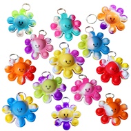 Roaqua 30 Packs Bulk octopus Mini Pop Keychain,Birthday Party Favors Supplies Fidget for Kids, Smmue