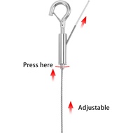 4 Pack Adjustable Picture Hanging Wire Kit 66lb, Heavy Mirror Hanging Wire Kit with Hooks, 7 ft 2 mm