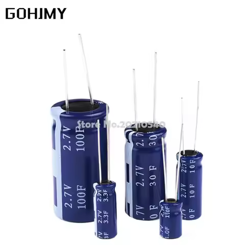 2PCS 2.7V super capacitor 2F 3.3F 4F 4.7F 5F 6F 7F 8F 10F 15F 20F 25F 30F 60F farad capacitor Vehicl