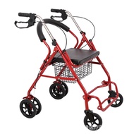 Heavy Duty Adult Walker Rollator with Footrest and Seat