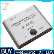 Bi Directional USB C Switch Splitter 8K USB C Switcher KVM 8K 60Hz 4K 144Hz Video for Multiple Sourc