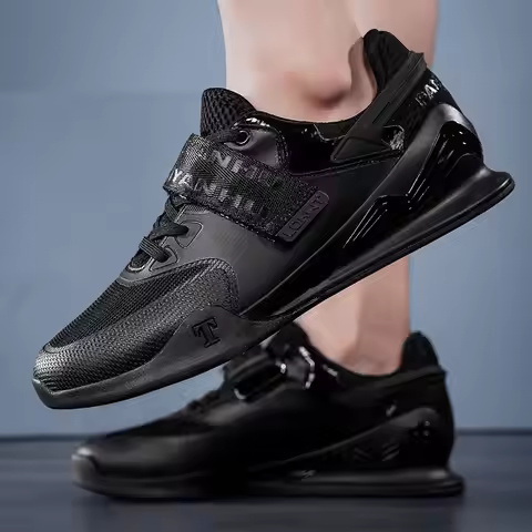 Professional Men WeightLifting Shoes Balance Hard Drawn Squat Shoes Breathable Strength Training Sho