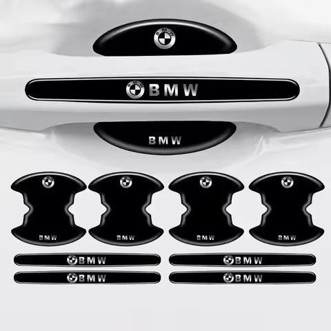 8Pcs Car Handle Door Bowl Protector Stickers Anti-scratch Film For BMW M M3 M5 X1 X3 X5 X6 E90 E91 E