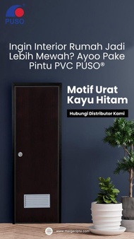 Pintu Pvc Kamar Mandi Puso Limited Edition Moitf Urat Kayu Hitam 