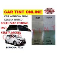 Kereta Tinted DIY Perodua Axia Door Tinted Sputter UV (Gelap 50% 65% 80% ) Siap Potong / Car Tinted 