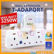 [SIRIM] T-ADAPORT Trailing Extension Socket Extension Easy 2 Pin Plug SIRIM Extension Socket Surge P