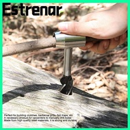 ESTRENAR Manual Auger, Black Durable Bushcraft Hand Auger, Tools Leather Sheath Hand Auger Wrench Ho