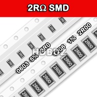 10~100PCS 2RΩ SMD Resistor accuracy5%/1% 2R0/2R00/30Y 0603 0805 1206 2512