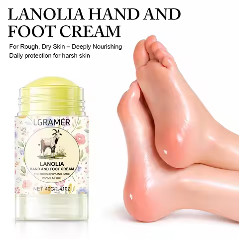 40g Lanolin Hand Foot Cream Stick, Gentle Exfoliation Softens Dry Cracked Heels, Deep Hydration Nour