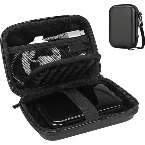 2.5inch SSD Case Water Resistant Shockproof External Hard Disk Case Foam Lining Hard Shell Protectiv