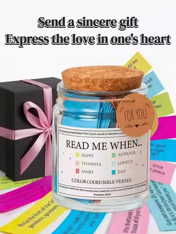 1Pc Glass Jar With Bible Verse, Mother's Day Gift, Suitable For Men And Women, Bible Verse Jar, Infu