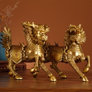 Pair of feng shui bronze dragon horses in 2 sizes: 11cm high and 14cm high
