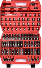 MIXPOWER 3/8'' Drive Master Impact Socket Set, 87-Piece Deep & Standard SAE and Metric,CR-MO, 1/4-In