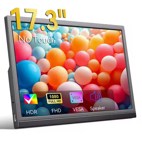 17.3 Inch Portable Monitor 17.3" HD External Display USB-C HDMI for Laptop Gaming Business Travel