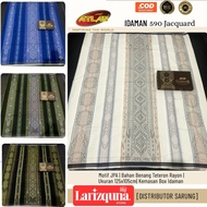 HIJAU UNGU ATLAS Idaman 590 Jacquard Classic Motif A5-JPA White Sarong | biru I Green I Black-Purple