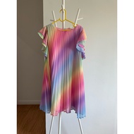 Forwarding Second-Hand Children's Clothing H&M Pleated Dress Rainbow Color UK 7-8Y