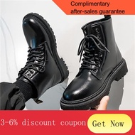 YQ51 Jingrida  Dr. Martens Boots Men's Spring and Summer High-Top Leather Men's Casual Boots Hong Kong Style Boots Briti