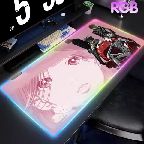 Anime character Nana Luminous Desk Mat Backlit Mouse Keyboard Pad RGB Mouse Pad LED Large Gamer Lumi