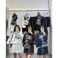 ️ Set 3 pcs Long-Sleeved Shirt + Short Skirt + Scarf S25390