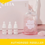 CITTA Cherry Blossom Series Crystal Stone Reed Diffuser Sakura Burst with 3* 10ml Essential Oil Gift Set Wedding Anniversary Christmas Valentine Women Gift Idea