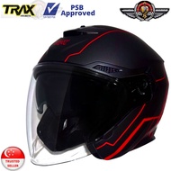 TRAX Helmet TG-263 Matt Black/Red-G1 (PSB Approved)