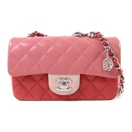 CHANEL 羊皮皮革Classic Flap 20銀扣鏈帶肩背袋